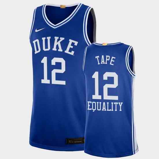 Men Duke Blue Devils Patrick Tape Equality Social Justice Blue College Basketball Jersey